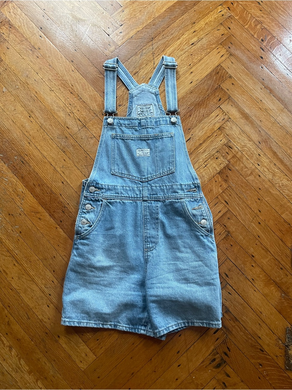 Levi's Light Blue Denim Short Jumpsuit Overalls